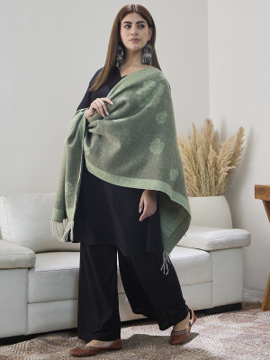InWeave Acrylic Printed Women Shawl(Green)
