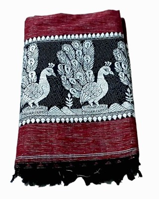 fashweave Cotton, Wool Woven Men, Women Shawl(Maroon)