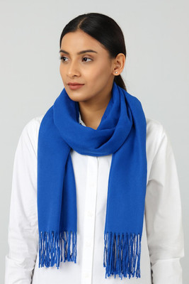 HOTMOD Wool Solid Women Shawl(Blue)