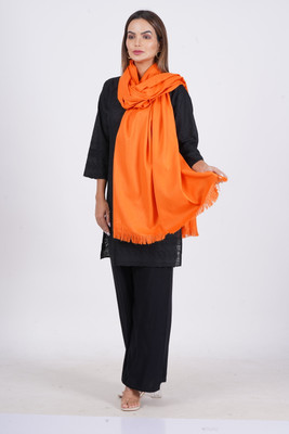 Sprha Wool Solid Women Shawl(Orange)