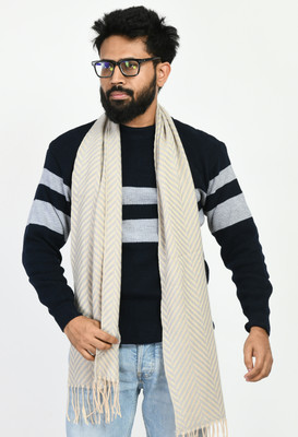 Life and style Wool Striped Men Shawl(Grey)