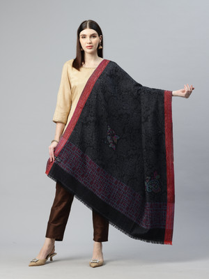 swi stylish Pashmina Woven Women Shawl(Black)