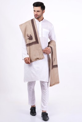 Vrinde Wool Printed Men Shawl(Beige)