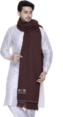 MANBHAV Acrylic Checkered Men Shawl(Brown)