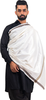 BAISA Wool Printed Men Shawl(White)