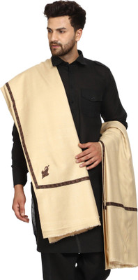 CHOUDHARYRETAILS Wool Embroidered Men Shawl(Beige)