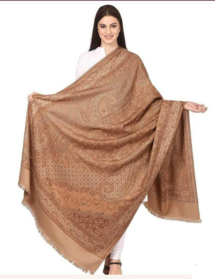 CHOUDHARYRETAILS Wool Self Design Women Shawl(Brown)
