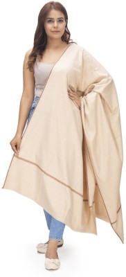 Retailmart Wool Solid Women Shawl(Beige)