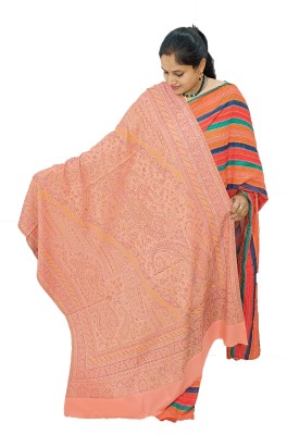 Vrinde Wool Embellished Women Shawl(Pink)