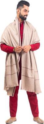 BAISA Wool Solid Men Shawl(Beige)