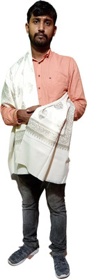 PASHTUSHS Cashmere Printed Men Shawl(White)