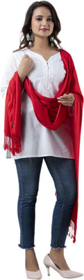 ML HUB Wool Printed Women Shawl(Red)