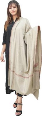 Royal-E-Kashmir Cashmere, Pashmina, Wool Solid Women Shawl(Grey)