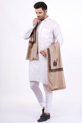 Sprha Wool Printed Men Shawl(Beige)