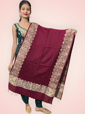 Trandone Wool Printed Women Shawl(Maroon)