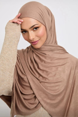 ANBA Cotton, Rayon Solid Women Shawl(Brown)