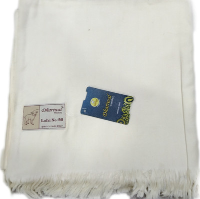 Dhariwal Wool Solid Men Shawl(White)