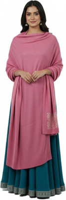 Kriti Wool Solid Women Shawl(Pink)