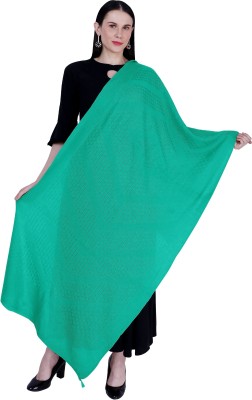 vesture Wool Self Design Women Shawl(Light Green)