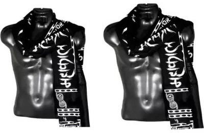 BZ Device Cotton Printed Men, Women Shawl(Black)