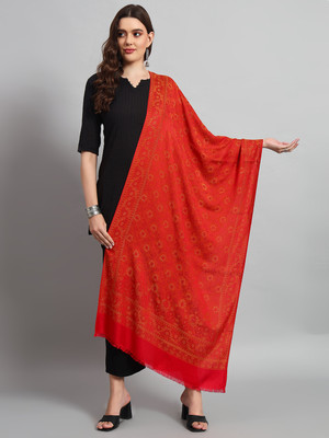 Ravaiyaa - Attitude Is Everything Wool Floral Print Women Shawl(Red)