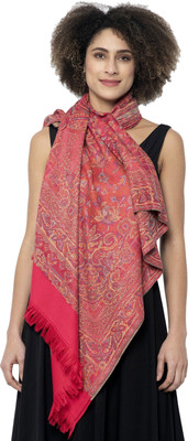 CHOUDHARYRETAILS Polyester Wool Blend Woven Women Shawl(Pink)