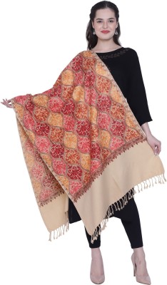 BE SWADESHI Wool Embroidered Women Shawl(Beige)