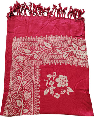 IZAYA Cotton Printed Women Shawl(Red)