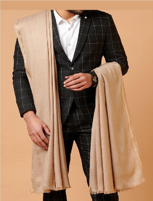 Charmiskids Unique Pashmina Wool Solid Men Shawl(Brown)