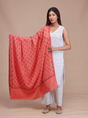 swi stylish Wool Embroidered Women Shawl(Multicolor)