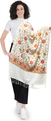 Life and style Wool Embroidered Women Shawl(Multicolor)