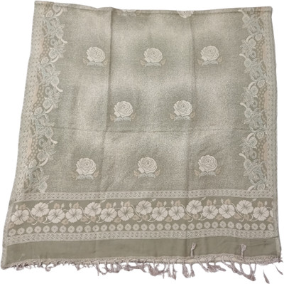 Pransh Collections Wool Floral Print Women Shawl(Green)