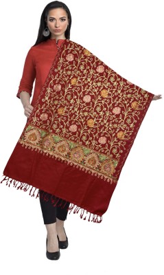 PEHNAVA BY JC Pashmina Embroidered Women Shawl(Red)