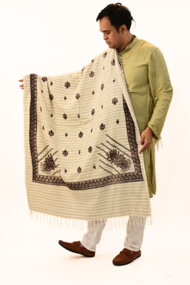 Sprha Wool Polka Print Men, Women Shawl(Beige)