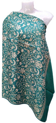 HOC Cashmere, Generic, Pashmina, Wool Embroidered Women Shawl(Green)