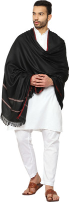 swi stylish Wool Embroidered Men Shawl(Black)