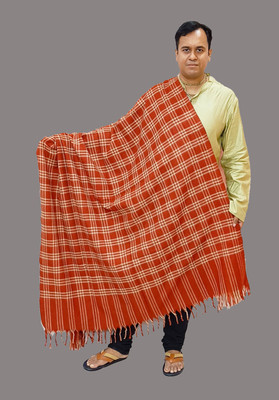 Vrinde Wool Checkered Men Shawl(Red)