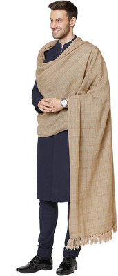 Vrinde Wool Woven Men Shawl(Beige)
