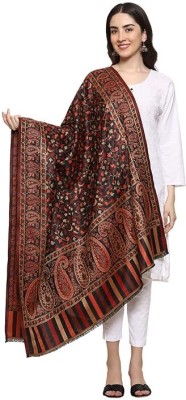 Kashmiri Thead Polyester Wool Blend Embroidered Women Shawl(Multicolor)