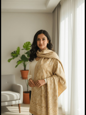 Kalaste Pashmina Woven Women Shawl(Beige)