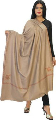 CHOUDHARYRETAILS Cashmere, Pashmina, Wool Embroidered Women, Men Shawl(Brown)