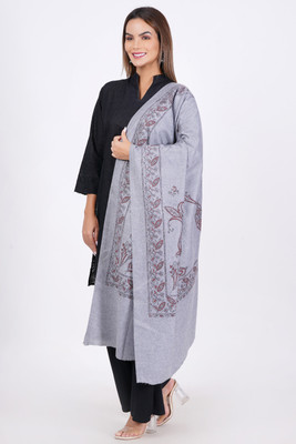 Sprha Wool Printed Women Shawl(Grey)