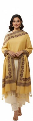 Kti Viscose, Acrylic Printed Women Shawl(Beige)