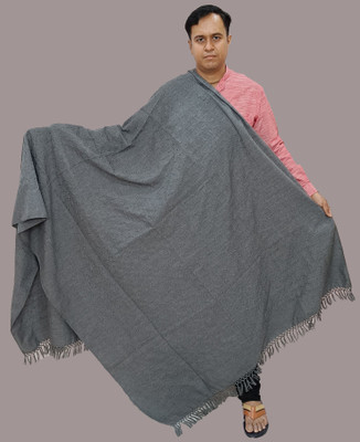 KAVIM Wool Solid Men Shawl(Grey)