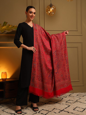 Kanidar Wool Self Design Women Shawl(Pink)