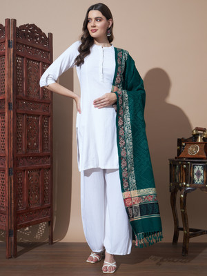 ZEPPI Wool Self Design Women Shawl(Multicolor)