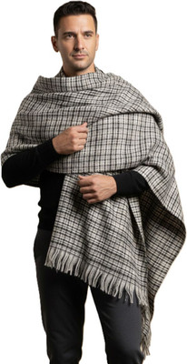 Kriti Wool Checkered Men Shawl(Grey)