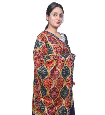 CHOUDHARYRETAILS Acrylic Embroidered Women Shawl(Multicolor)