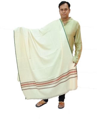 Vrinde Wool Solid Men Shawl(White)