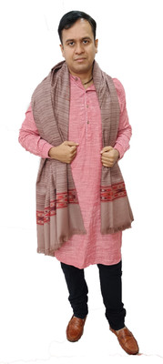 Vrinde Wool Embroidered Men Shawl(Grey)